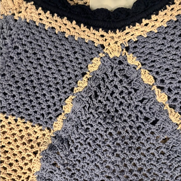 Cleobella Crochet Crop Top - Blue and Tan - Picture 3 of 6